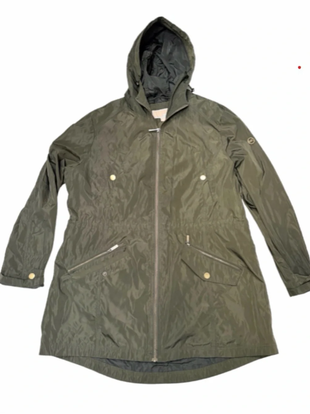Michael Kors Women’s Hooded Lightweight Olive Green Parka / Anorak Rain Jacket